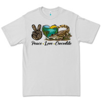 Dove Grey Peace Love Crocodile Premium Tee - LillyAllenDesigns