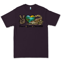 Plum Peace Love Crocodile Premium Tee - LillyAllenDesigns