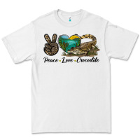 White Peace Love Crocodile Premium Tee - LillyAllenDesigns