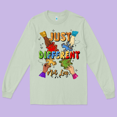 Just Different Not Less Long Sleeve Tee Designed By Artiststas