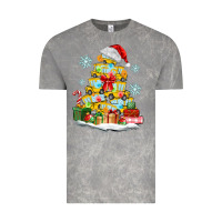 Cloud Rock christmas tree with school bus Vintage Tee - MaliasSmallBusiness