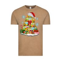 Vintage Coffee christmas tree with school bus Vintage Tee - MaliasSmallBusiness