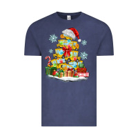 Vintage Denim christmas tree with school bus Vintage Tee - MaliasSmallBusiness