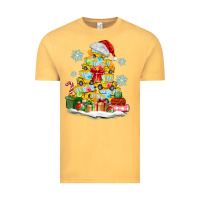 Vintage Mustard christmas tree with school bus Vintage Tee - MaliasSmallBusiness