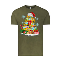 Vintage Olive christmas tree with school bus Vintage Tee - MaliasSmallBusiness