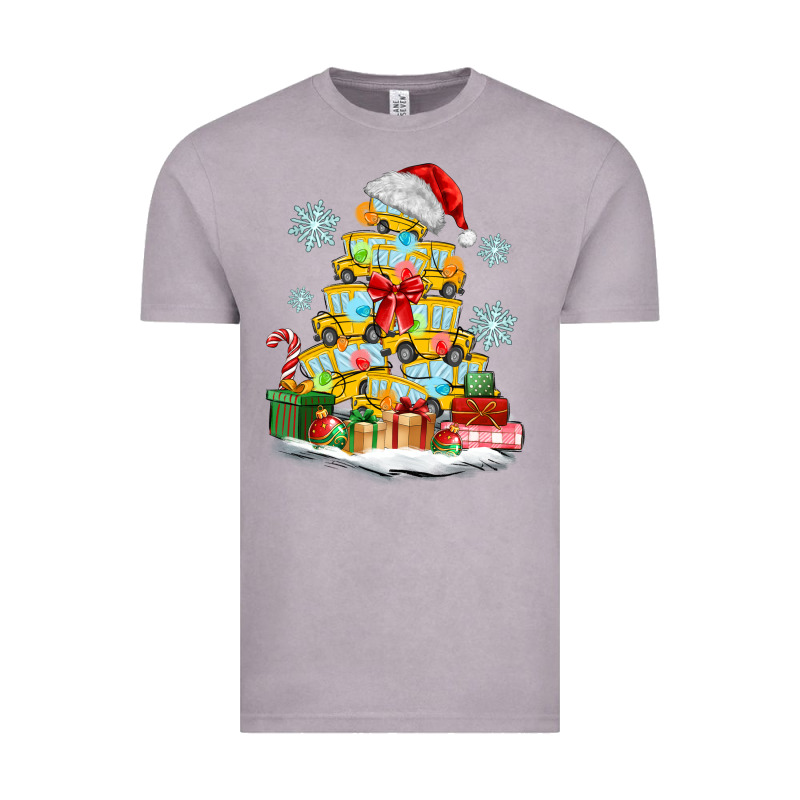 Christmas Tree With School Bus Vintage Tee by MaliasSmallBusiness | Teevron