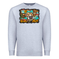 Heather Grey sunflower cow olivia Premium Sweatshirt - OliviaCreatesArt