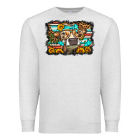 Oatmeal Heather sunflower cow olivia Premium Sweatshirt - OliviaCreatesArt