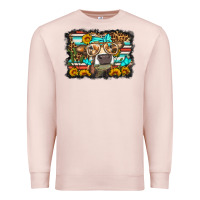 Pale Pink sunflower cow olivia Premium Sweatshirt - OliviaCreatesArt