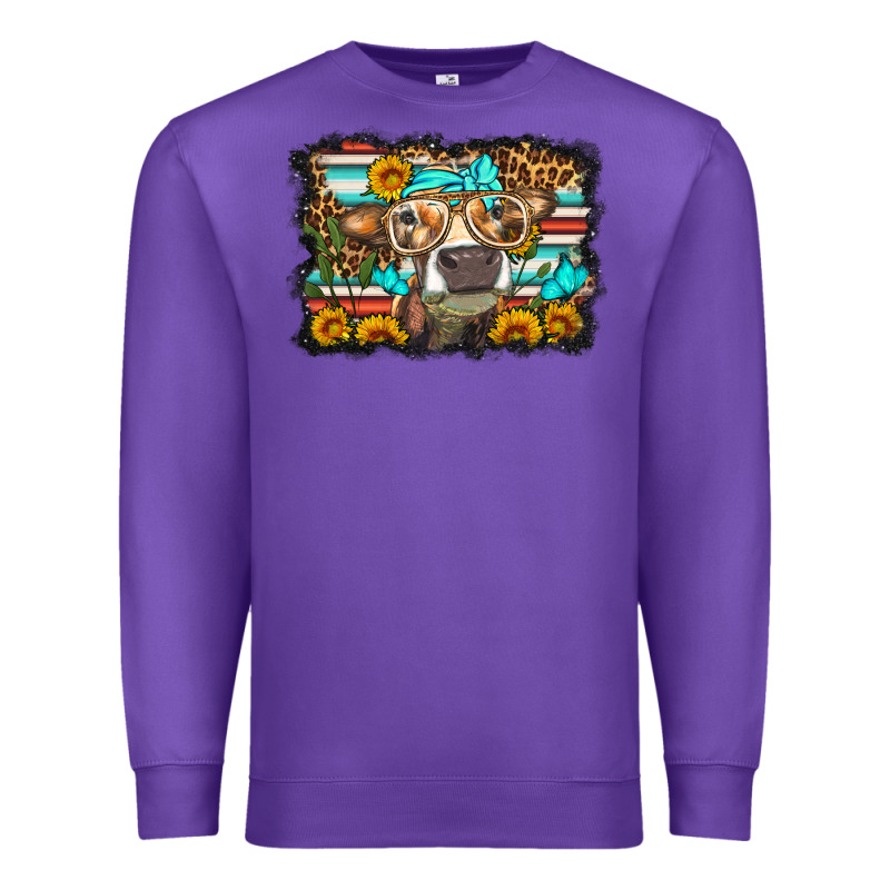 Sunflower Cow Olivia Premium Sweatshirt by OliviaCreatesArt | Teevron