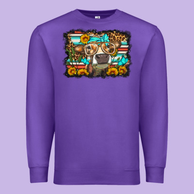 Sunflower Cow Olivia Premium Sweatshirt Designed By Oliviacreatesart