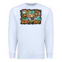 White sunflower cow olivia Premium Sweatshirt - OliviaCreatesArt