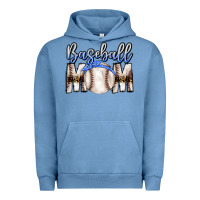 Pigment Pebble Blue Baseball Mom Urban Hoodie - CowhideDigitalArt