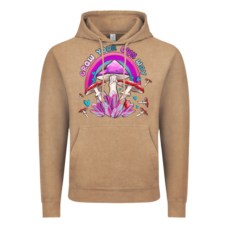 Grow Your Own Way Crystal And Mushroom Vintage Hoodie by MaliasSmallBusiness | Teevron