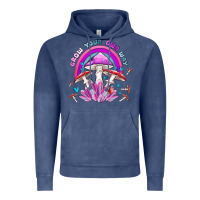 Vintage Denim grow your own way crystal and mushroom Vintage Hoodie - MaliasSmallBusiness