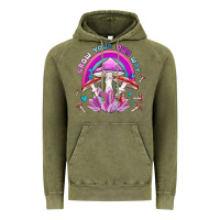 Vintage Olive grow your own way crystal and mushroom Vintage Hoodie - MaliasSmallBusiness