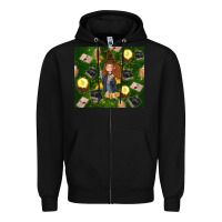 Black wizard girl with magic Zipper Hoodie - TumblerDesignByShophia