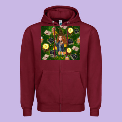 Wizard Girl With Magic Zipper Hoodie Designed By Tumblerdesignbyshophia