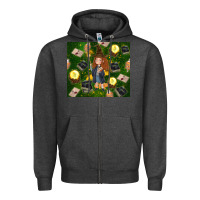 Charcoal Heather wizard girl with magic Zipper Hoodie - TumblerDesignByShophia