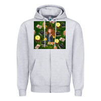 Heather Grey wizard girl with magic Zipper Hoodie - TumblerDesignByShophia