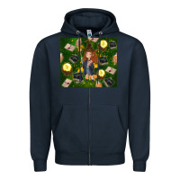 Navy wizard girl with magic Zipper Hoodie - TumblerDesignByShophia