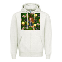 Oatmeal Heather wizard girl with magic Zipper Hoodie - TumblerDesignByShophia