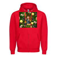 Red wizard girl with magic Zipper Hoodie - TumblerDesignByShophia