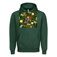 Sports Green wizard girl with magic Zipper Hoodie - TumblerDesignByShophia