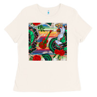 Bone flamenco dancer seamless pattern Ladies Tee - BundleAndBundleShop
