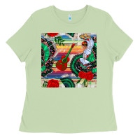 Matcha flamenco dancer seamless pattern Ladies Tee - BundleAndBundleShop