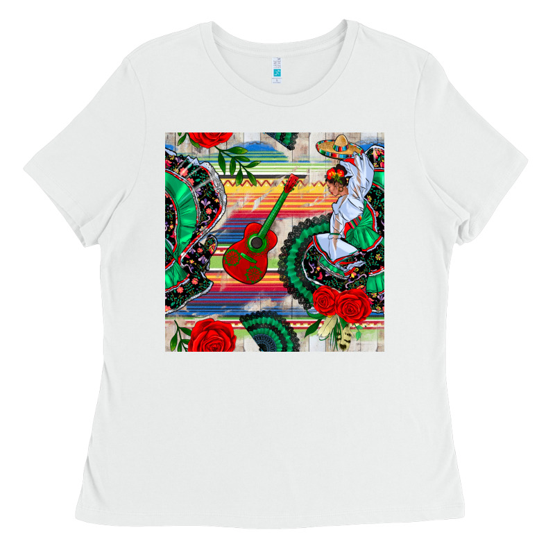 Flamenco Dancer Seamless Pattern Ladies Tee by BundleAndBundleShop | Teevron