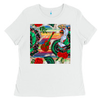White flamenco dancer seamless pattern Ladies Tee - BundleAndBundleShop