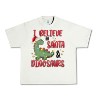 Pistachio i believe in santa & dinosaurs Urban Heavy Tee - MaliasSmallBusiness