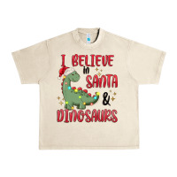 Sandshell i believe in santa & dinosaurs Urban Heavy Tee - MaliasSmallBusiness