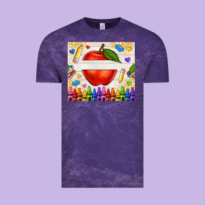 Custom Teacher Name Apple Vintage Tee Designed By Nancycooperartshop