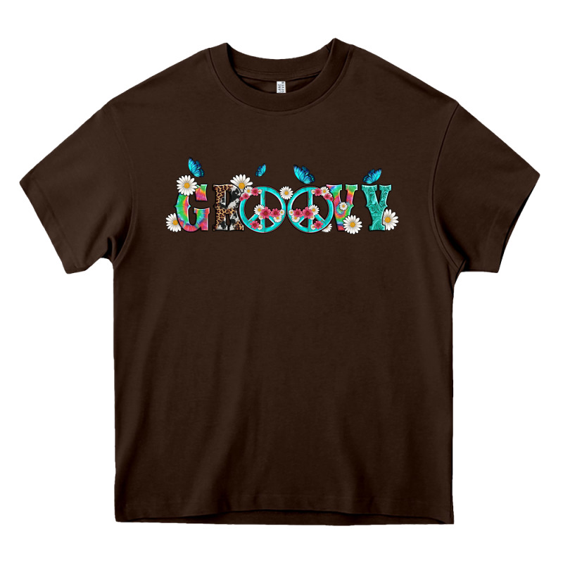 Groovy With Peace  Sign Flowers Heavy Core Tee by Artiststas | Teevron