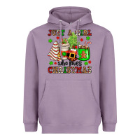 Lavender just a girl who loves christmas Heavyweight Hoodie - OliviaCreatesArt