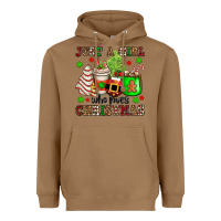 Toasted Coconut just a girl who loves christmas Heavyweight Hoodie - OliviaCreatesArt