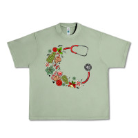Oil Green custom name christmas stethoscope Urban Heavy Tee - MaliasSmallBusiness
