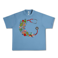 Pebble Blue custom name christmas stethoscope Urban Heavy Tee - MaliasSmallBusiness