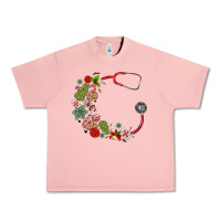 Salmon custom name christmas stethoscope Urban Heavy Tee - MaliasSmallBusiness