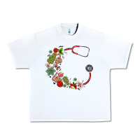 White custom name christmas stethoscope Urban Heavy Tee - MaliasSmallBusiness