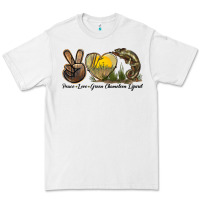 White Peace Love Green Chameleon Lizard Premium Tee - LillyAllenDesigns