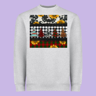 Christmas Trees And Sunflowers Heavyweight Sweatshirt Designed By Jasminsmagicworld