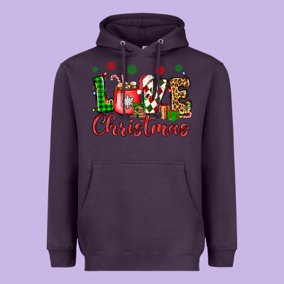 Love Christmas Heavyweight Hoodie Designed By Oliviacreatesart