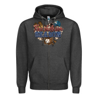 Charcoal Heather Touchdown season Baseball Zipper Hoodie - HowdyJamesFarm