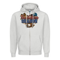 Dove Grey Touchdown season Baseball Zipper Hoodie - HowdyJamesFarm