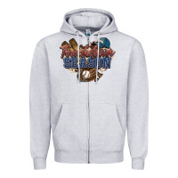 Heather Grey Touchdown season Baseball Zipper Hoodie - HowdyJamesFarm