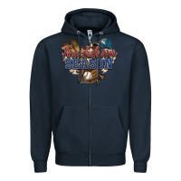 Navy Touchdown season Baseball Zipper Hoodie - HowdyJamesFarm