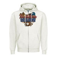 Oatmeal Heather Touchdown season Baseball Zipper Hoodie - HowdyJamesFarm